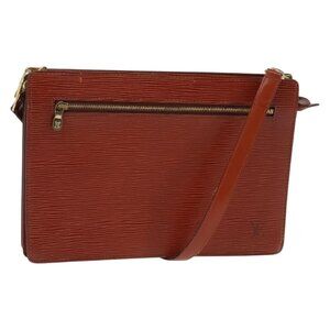 LOUIS VUITTON Epi Angian Clutch Bag Brown